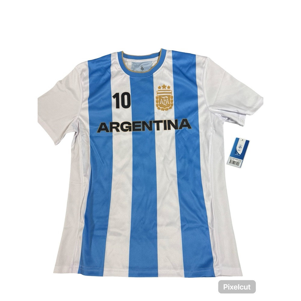Argentina Messi 10 Soccer Jersey Mens (S) Blue White Striped Official AFA Shirt - Picture 3 of 7